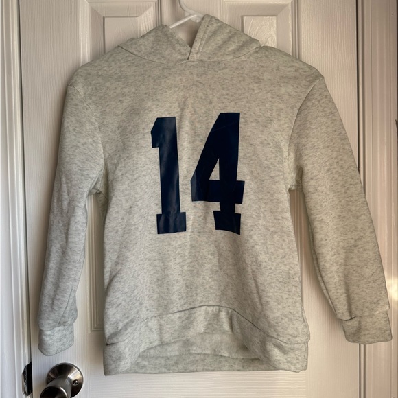Gray Hoodie with Blue Number Print - Picture 1 of 1